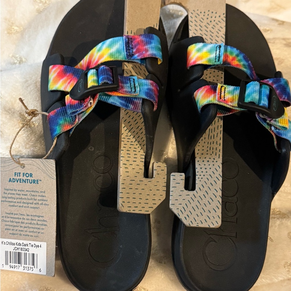 NWT Chaco Kids Dark Tie Dye Sandals SZ 4 unisex